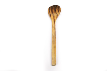 wooden kitchen spoon on white background