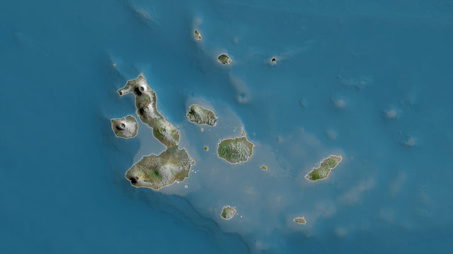 Gal&aacute;pagos, Ecuador - outlined. Satellite