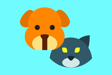  Illustration Vector of animal flat design vector Perfect for T Shirt design,logo,sticker