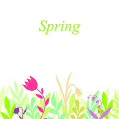 Vector illustrations of spring greeting card
