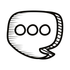 speech bubbles message doodle line style icon