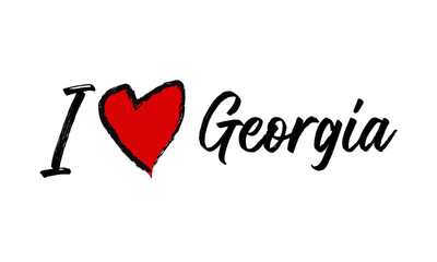 i love Georgia Creative Cursive Text Typography Template.