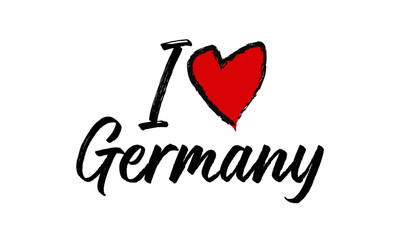 i love Germany Creative  Cursive Text  Typography Template.
