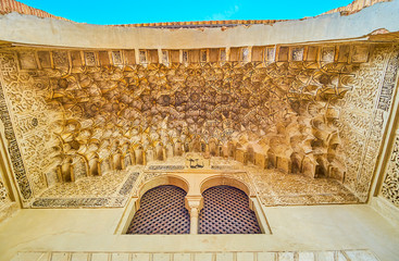 The mocarabe arch of Corral del Carbon gate, Granada, Spain
