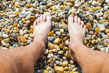 Bare feet at the beach