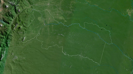 Orellana, Ecuador - outlined. Satellite