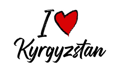  i love kyrgyzstan Creative  Cursive Text  Typography Template.