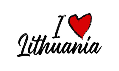 i love lithuania Creative  Cursive Text  Typography Template