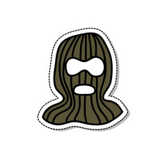 balaclava hat doodle icon, vector illustration