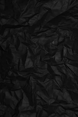 Foto auf Acrylglas black wrinkled paper texture, embossed background © Video