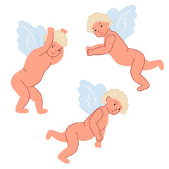 Angel from the fresco by Rafael Santi. Hand drawn engraving. Editable vector vintage illustration. Isolated on light background. 8 EPS