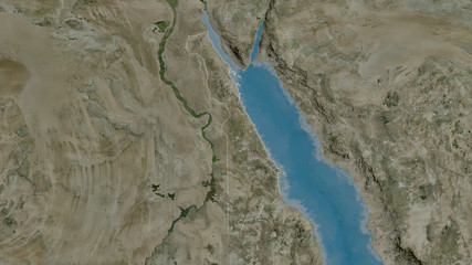 Al Bahr al Ahmar, Egypt - outlined. Satellite