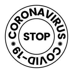 Fototapeta premium Coronavirus covid-19 stop seal. Stamp illustration. Positive, negative cleaned or stop message for healty. Pandemic warning, forbidden sign or restricted area.