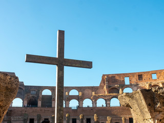 Inside colosseum cross