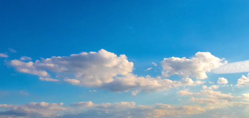 White fluffy clouds in the blue sky, panorama_