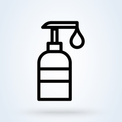 Liquid Soap Icon. linear sign vector illustration
