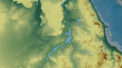 Aswan, Egypt - outlined. Relief
