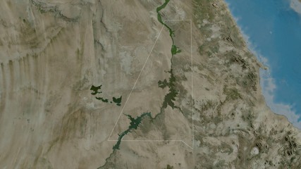 Aswan, Egypt - outlined. Satellite