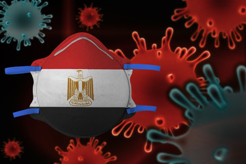 Coronavirus. The concept of the fight against the virus. Antibacterial face mask with the image of the national flag of the states.