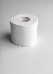 Roll of toilet paper or tissue isolated on white