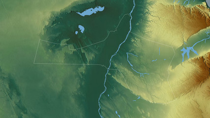 Bani Suwayf, Egypt - outlined. Relief