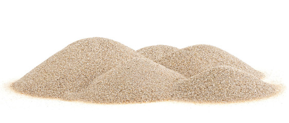 Fototapeta na wymiar Pile desert sand dunes isolated on a white background