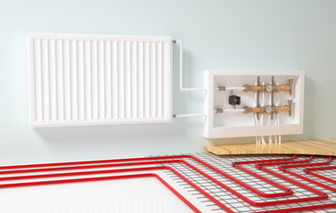 Floor heating installation diagram