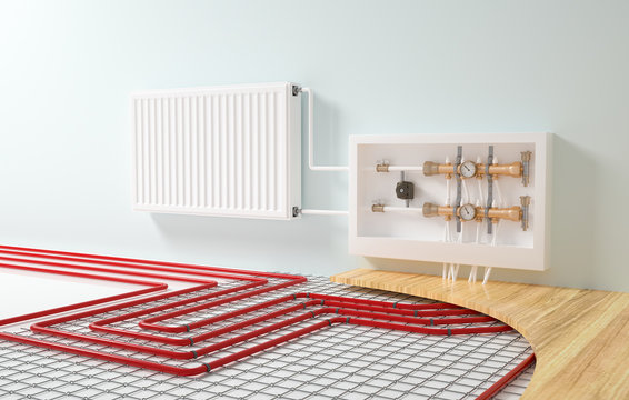 Floor heating installation diagram