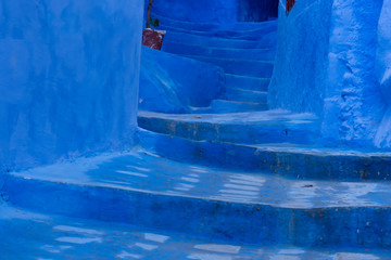 Fototapeta na wymiar Blue Steps, Chefchaouen, Morocco