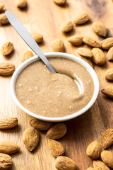 Almond spread. Almonds and butter.
