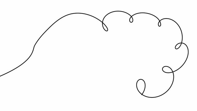 Self-drawing animation continuous drawing one line cloud colloquial.