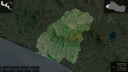 Ahuachapán, El Salvador - composition. Satellite