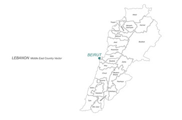 lebanon map. graphic vector map of lebanon.