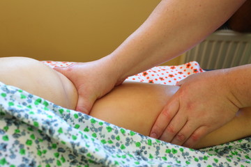 specialist hands perform classic massage