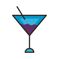cocktail cup line and fill style icon