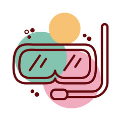 snorkel accessory line and color style icon