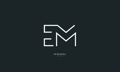 Alphabet letter icon logo EM