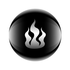 Bonfire icon black-white in the form of a ball. Vector eps 10