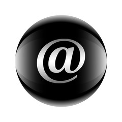 Email symbol icon black-white in the form of a ball. Vector eps 10