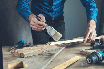 man hand brush with wood