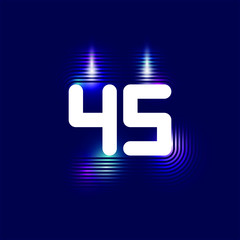 45th Year Anniversary Celebration Design. Vector illustration for the holiday.