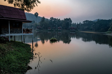 Fototapeta premium Early morning on the banks of the river Kwai