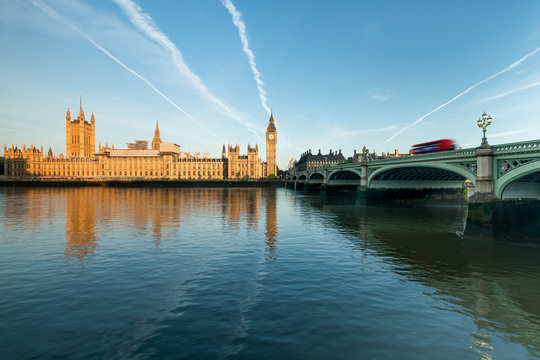 London skyline with Palace of Westminster and Big Ben