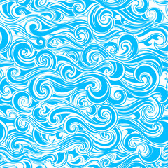 Fototapeta na wymiar Ethnic ocean wave seamless pattern print could be used for textile