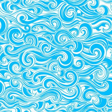 Ethnic ocean wave seamless pattern print could be used for textile © transiastock