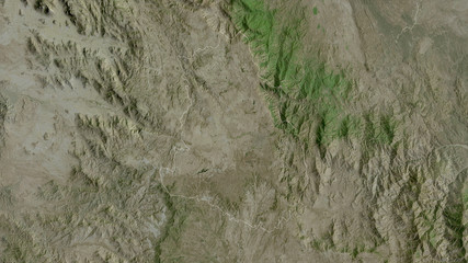 Maekel, Eritrea - outlined. Satellite