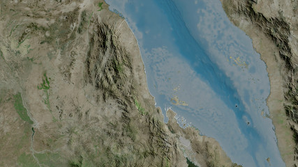 Semenawi Keyih Bahri, Eritrea - outlined. Satellite