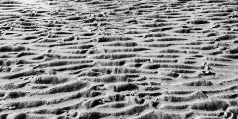 Sand dunes on the beach after low tide