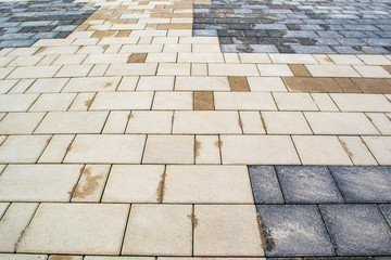 paving slabs after rain, urban background