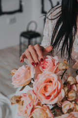 bouquet of white roses